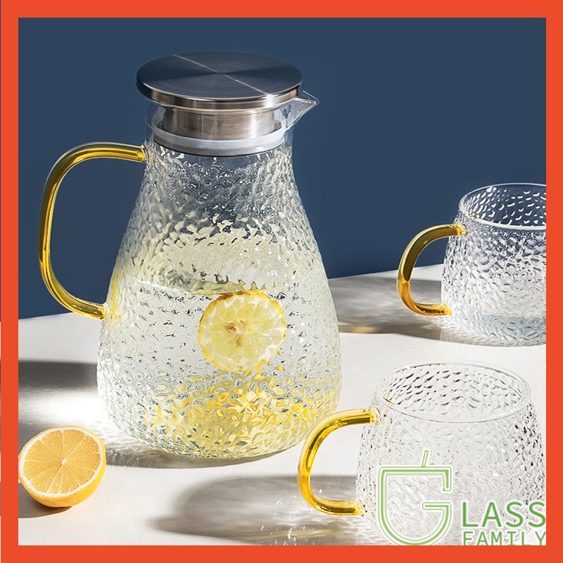 Borosilicate Glass Carafe With Drip-free Lid 1l, Stovetop Safe, Glass Water Pitcher  Fridge Carafe Ice Tea Maker, Juice Glassware