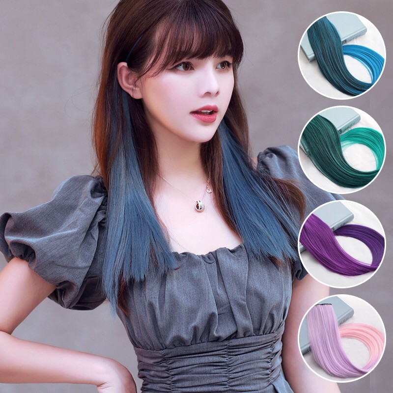 Hair Wigs Long Straight Hair Perm Curl Cut Clip Wig Piece Color