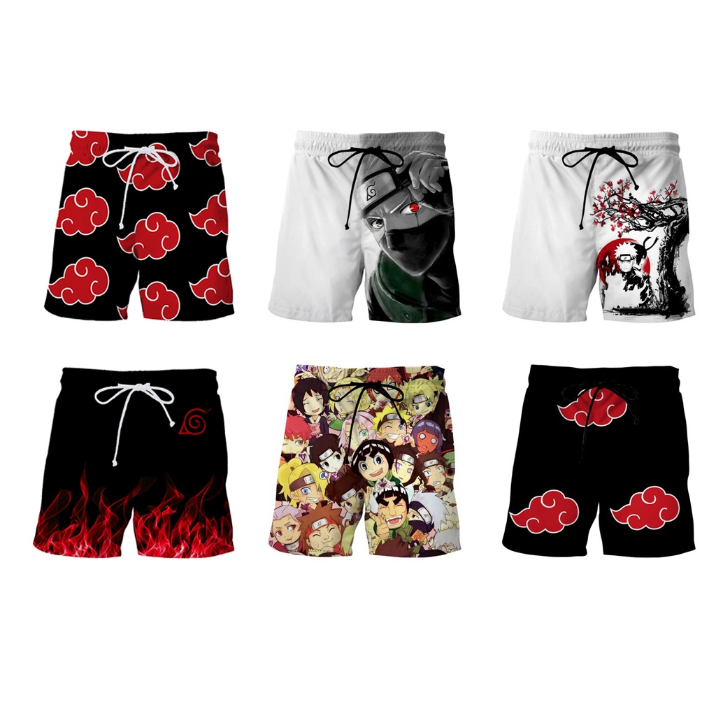 Men Anime Naruto 3D Printed Beach Board Shorts Trunks Summer Fashion Short  Pants Casual Beach Sweatpants Surf pants | Shopee Singapore