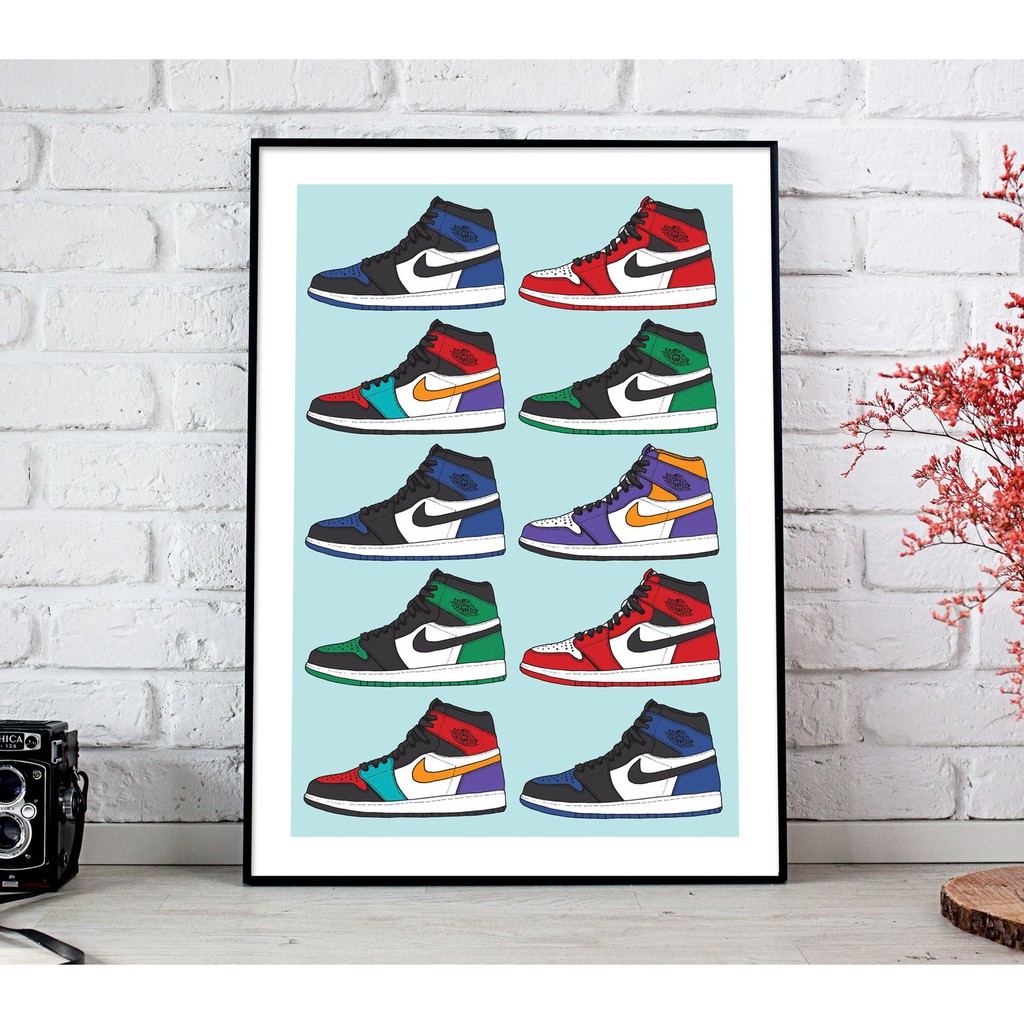 Nike Air Jordan Trainers 90s Retro Poster Wall Decor Shopee