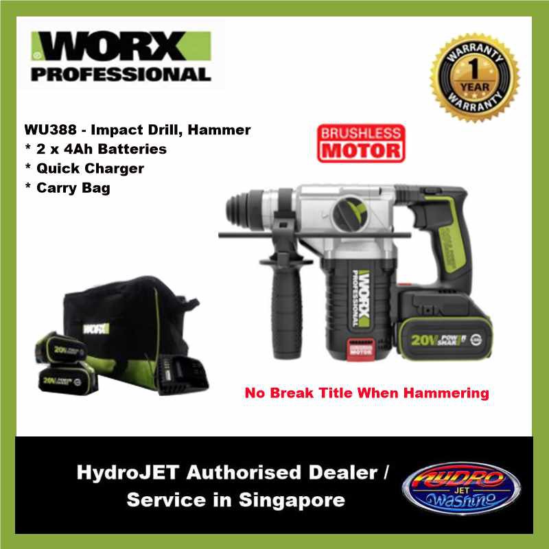 Worx Professional WU388 Hammer Impact Drill Shopee Singapore