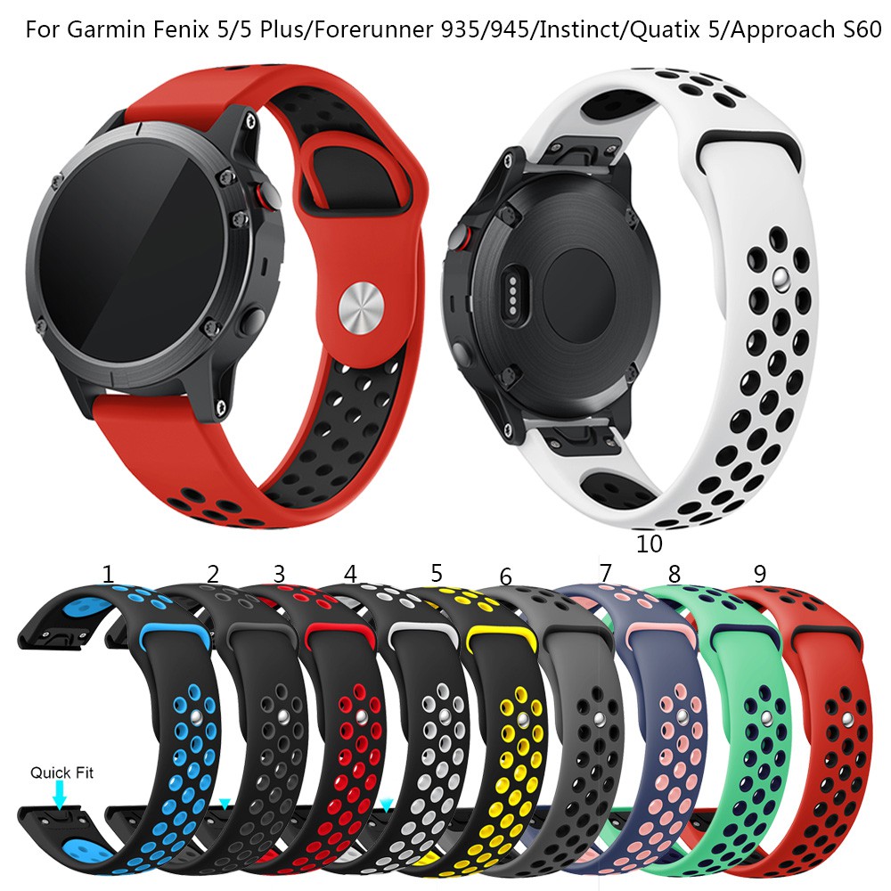 Bracelet silicone Garmin Fenix 5 22mm Red