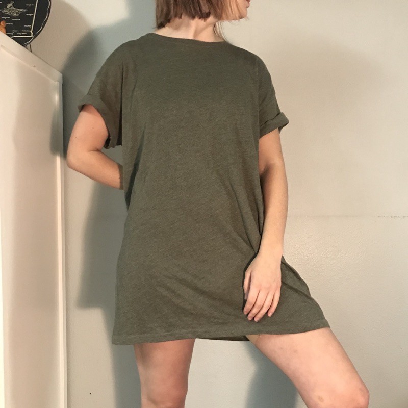 Army green outlet t shirt dress