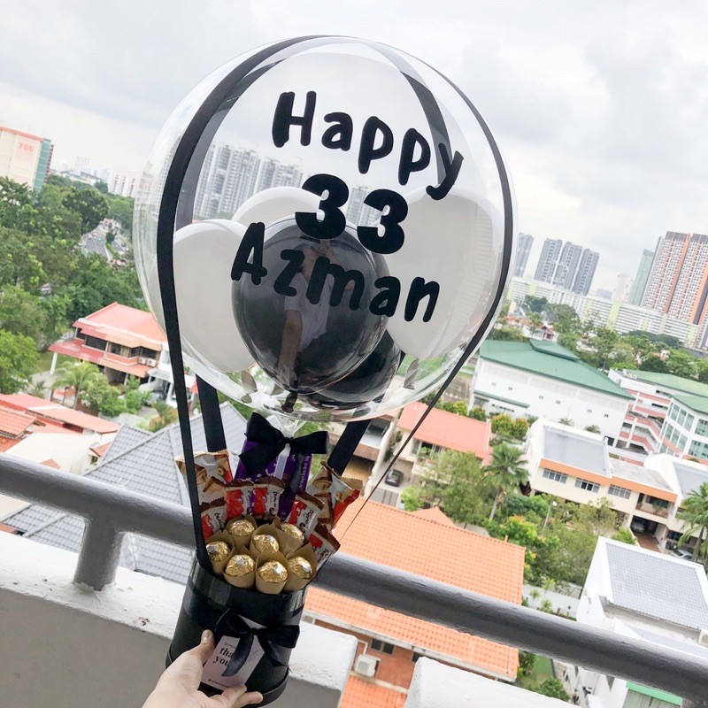 Giant Bouquet Chocolate Cadbury Milk, Ferrero Rocher, Kinder Bueno Bar with  Hot Air Balloon Customised Wish Surprise Delivery Gift for Birthday,  Hobbies & Toys, Stationery & Craft, Flowers & Bouquets on Carousell