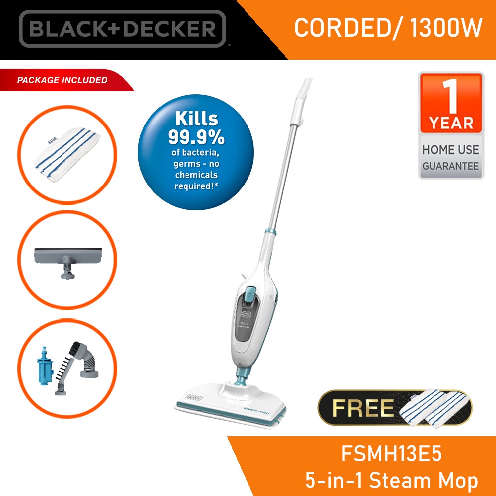 BLACK + DECKER FSMH13E5 1300W 5-in-1 Steam Mop Steam Cleaner