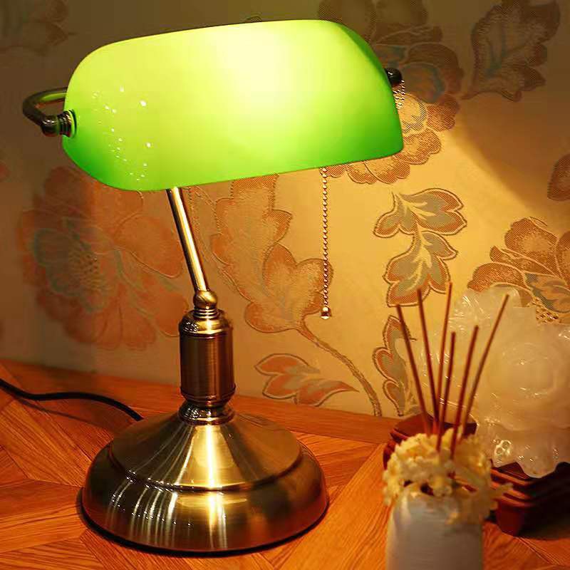 TORCHSTAR Green Glass Bankers Desk Lamp, UL Listed, Singapore