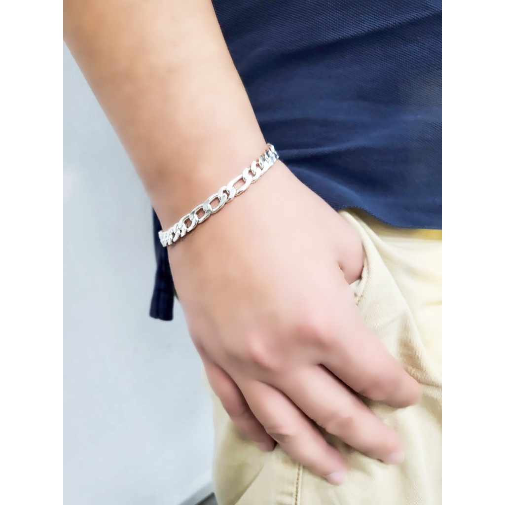 Chain bracelet sale silver mens