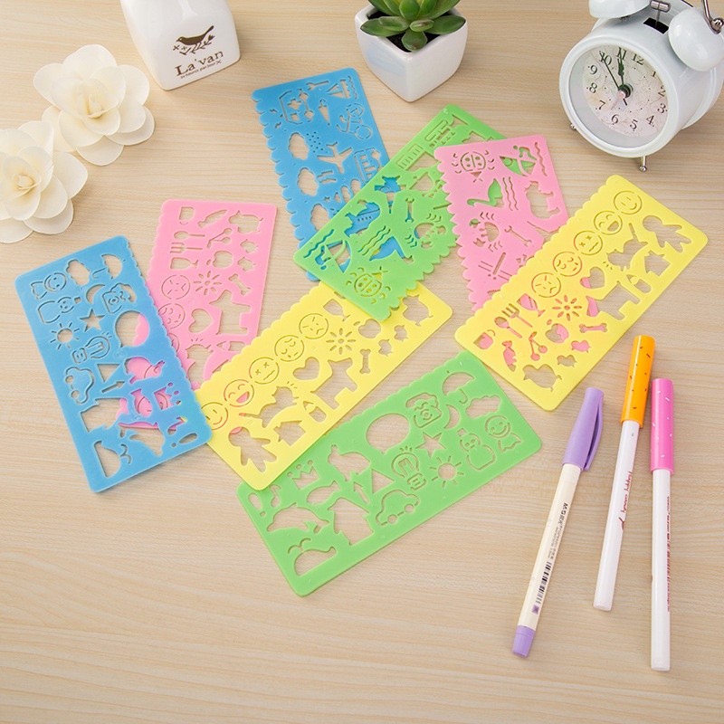 Children Painting Drawing Stencil Template Rulers