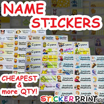 Cartoon on sale name sticker