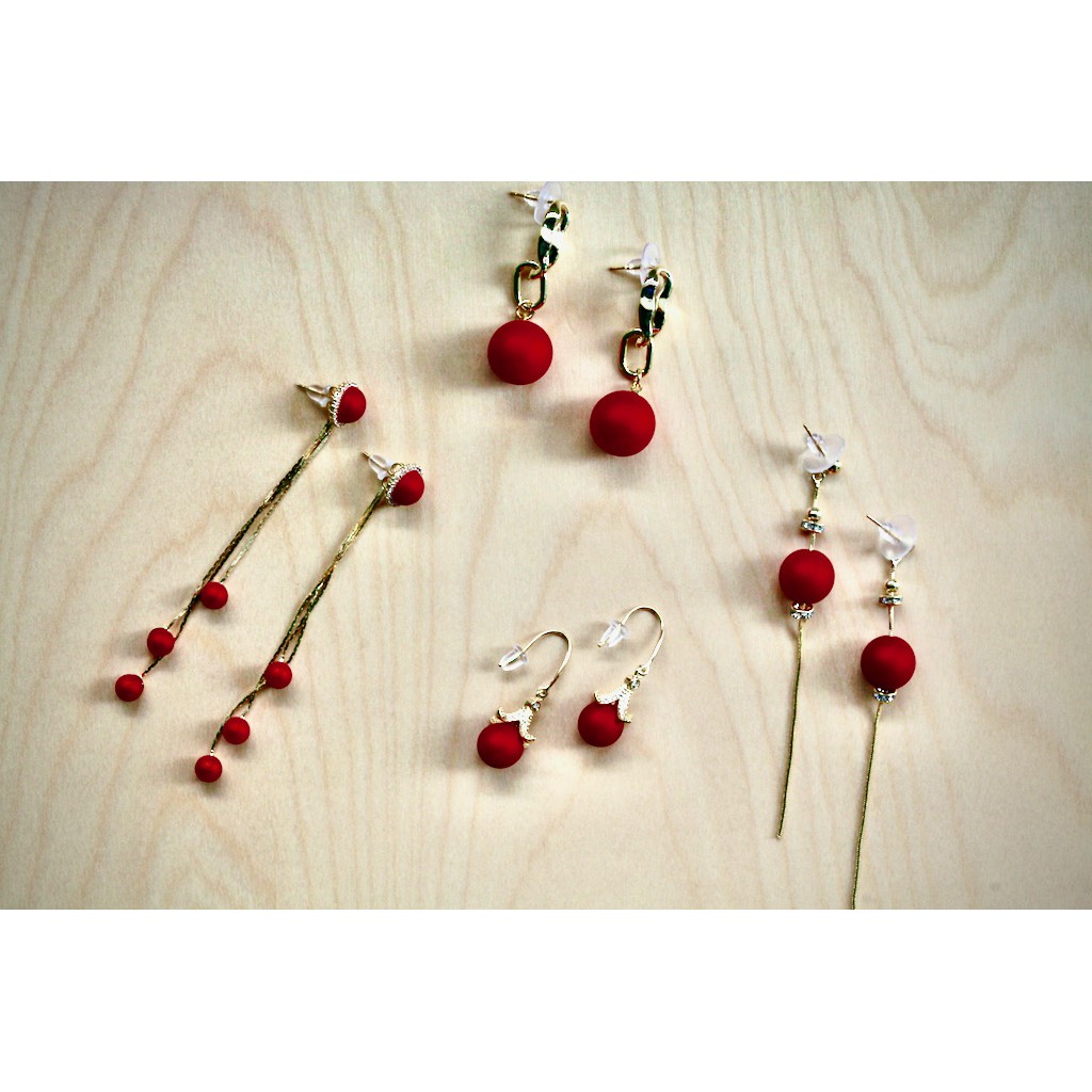 Red deals long earrings