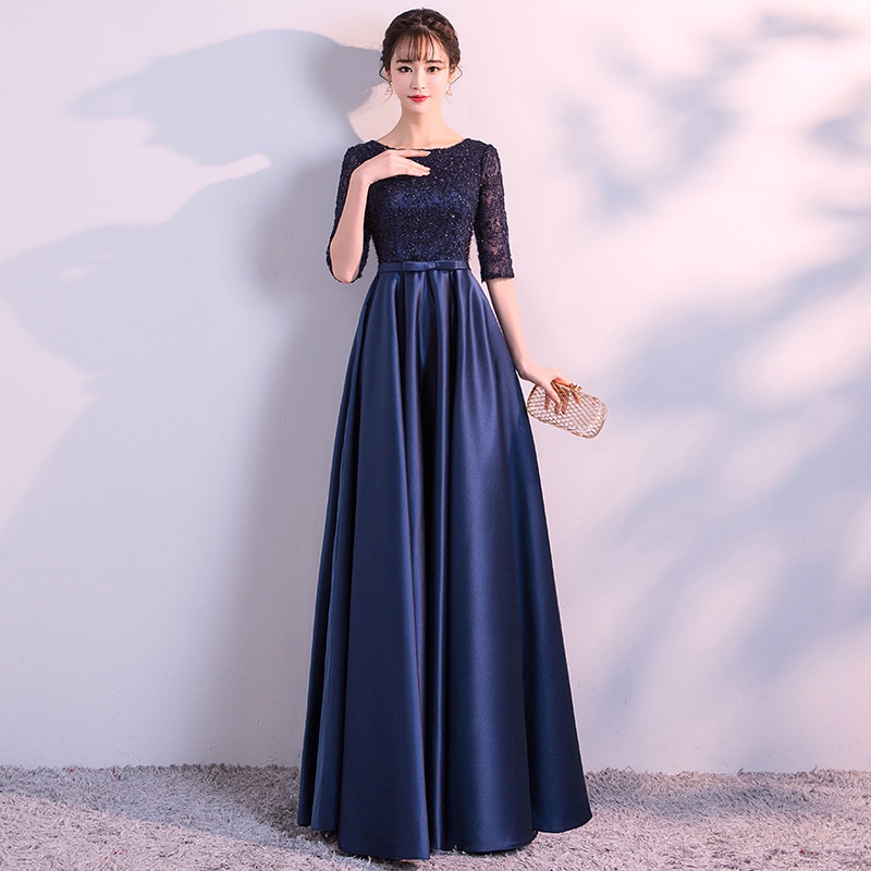 Elegant dark blue clearance dress