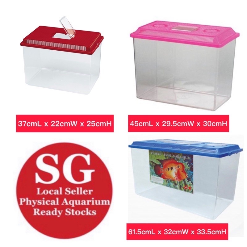 Guppy Plastic Fish Aquarium / Plastic Tank / Fish Tank - 600MM 450mm 370mm  Features: * Aquarium 600mm Plastic Tank 58