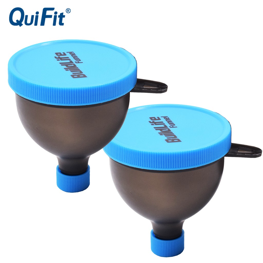 QuiFit Portable Protein Powder Container Whey Protein Storage Multifunction  Powder Box Funnel for Shaker Bottle 4 Packs BPA Free