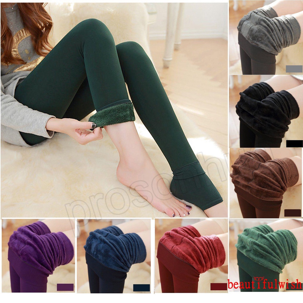 ♂GP☌Women Solid Winter Thermal Leggings Pants Thick Velvet High Waist Fleece  Lined Tights Stretchy Skinny Full Length Pantyhose