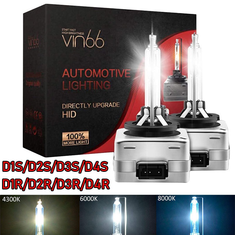 2 Pack) D1S D2S D3S D4S 80W HID Xenon Headlight Replacement Bulbs D1R D2R  D3R D4R Headlight 4300K 6000K 8000k White with Metal Stents Base Car  Headlight Lamps Head Lights 12V Car
