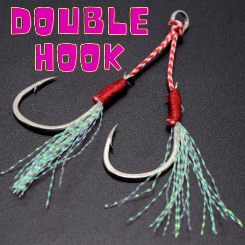 Double Assist Hook #10-#24 Fishing Hook Double Assist Hook Jigging tAssist Hook  Fishing Jig