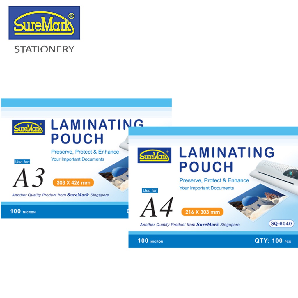 Suremark Laminating Pouch Sheets A4 100 Microns SQ-6040