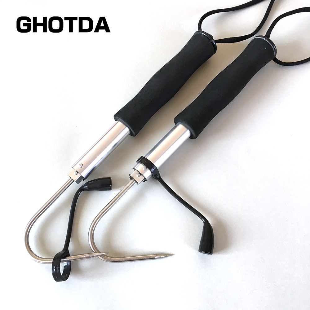 60/90/120cm Retractable Fish Gaff for Essential Tool for Catching Big Fish  and Sharp Fish Telescopic Sea Fishing Spear Hook Gripper
