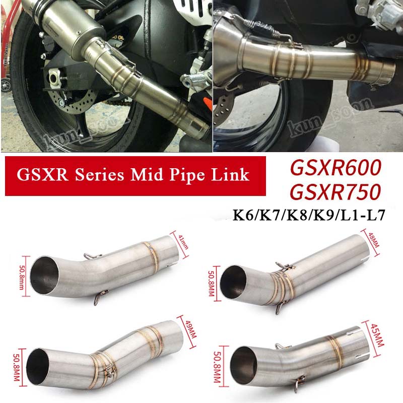 Slip-on Mid Pipe Link For GSXR750 GSXR600 K6/K7 K8/K9 L1-L7