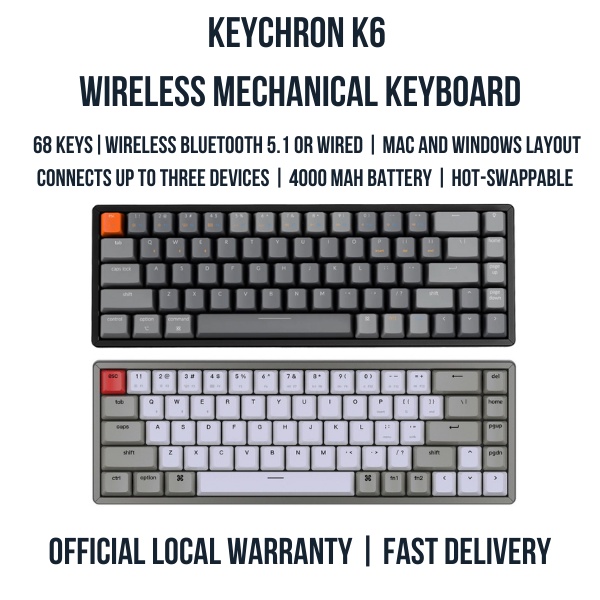 Keychron K6 Wireless Mechanical Keyboard – Keychron