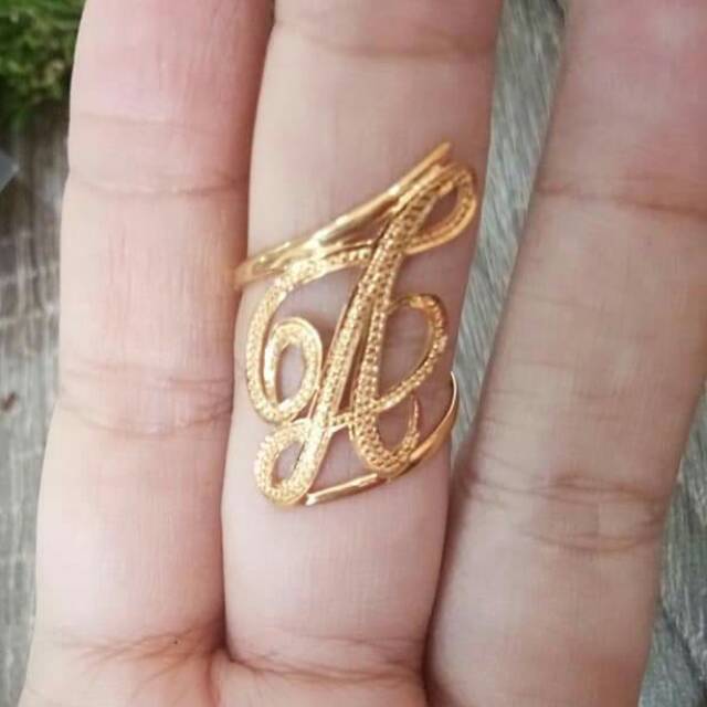 Gold plated name on sale ring