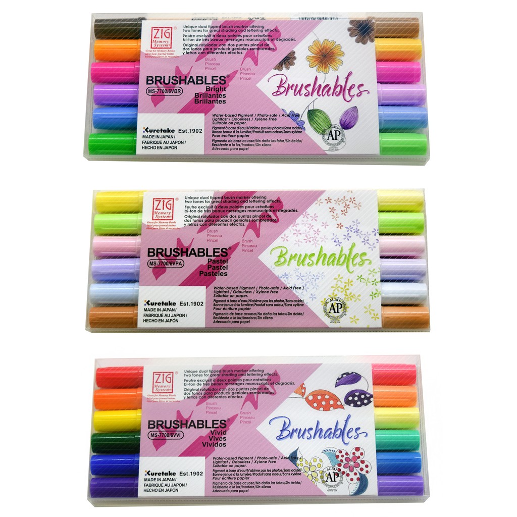 Zig Brushables Pastel Set of 6