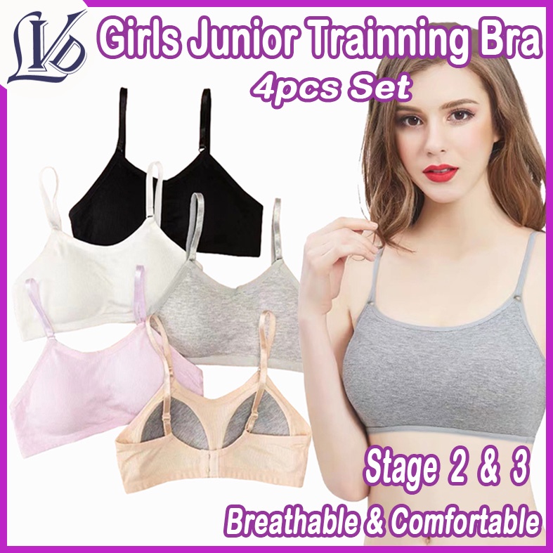 4pcs Set 💓 Junior Training Girls Bras 💓 Starter Bras for Young and Little  Girls 💓 Local Seller 💓 Fast Shipping💓 LIVIEDAN