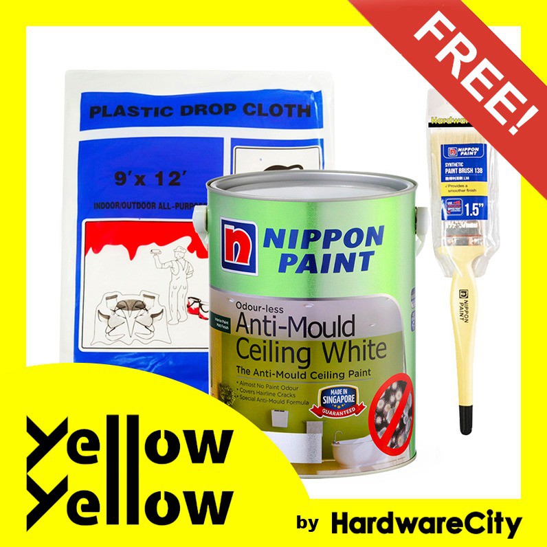 Hardwarecity Nippon Paint Drop Sheet With Painters Tape (White