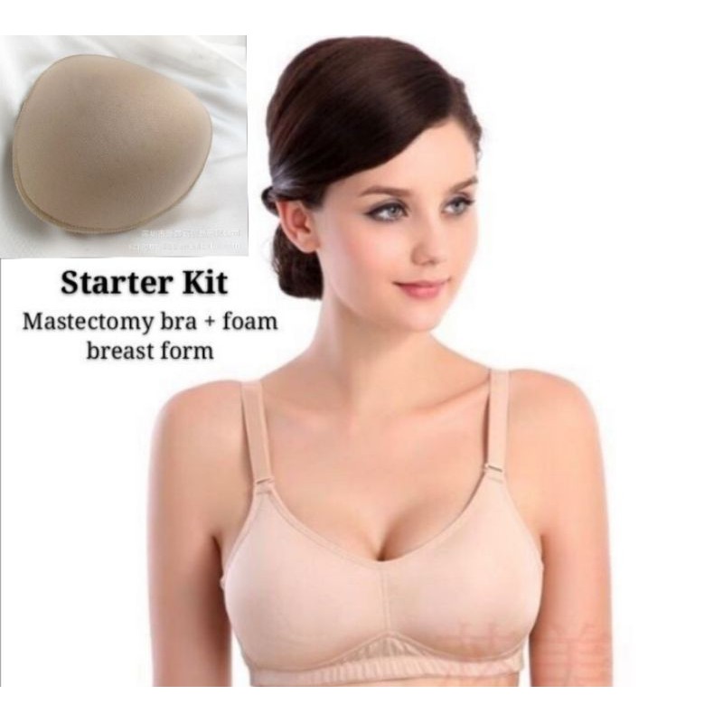 2in1] Mastectomy Bra Post Operation Bra pack with foam breast prosthesis  for cancer survivor 手术后义乳文胸