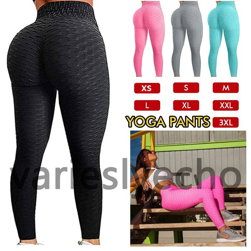 Women Gym Yoga Pants Butt Lifting Scrunch Booty Leggings Anti Cellulite  Textured