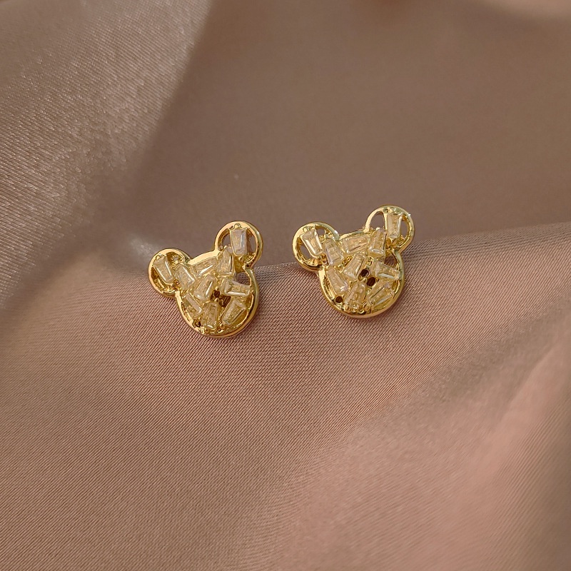 Gold hot sale mickey earrings