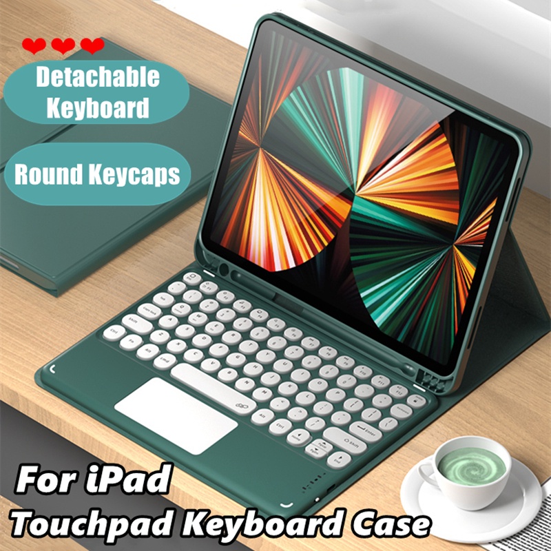 iPad 10th Generation 10.9 2022 Keyboard Case with Mouse Color Keyboard  Retro Round Key Caps Cute Candy Colors Detachable Keyboard iPad 10th Gen  10.9