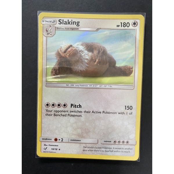 Slaking 18/18 HOLO RARE Detective Pikachu SM SHINY Pokemon Card