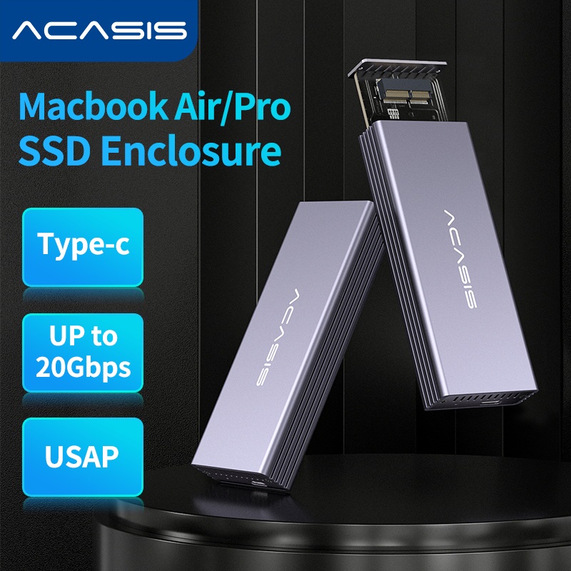  M.2 SSD Reader, ACASIS NVME to USB Adapter Support 10Gbps  External SSD Enclosure for M.2 (M Key) NVMe SSD and (B+M Key) SSD Support  Windows XP 7 8 10, MAC OS
