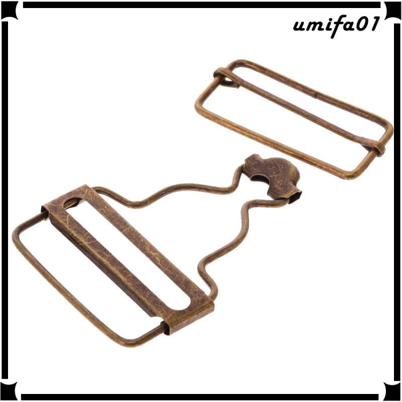 6 Sets Overall Buckles Metal Suspender Replacement Buckles with Rectangle  Buckle Slider and No-Sew Buttons