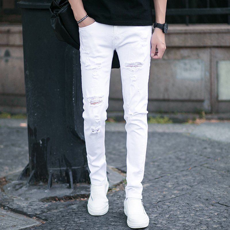 White best sale scratch jeans