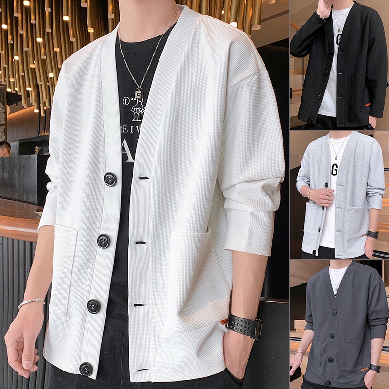 Men hot sale white cardigan