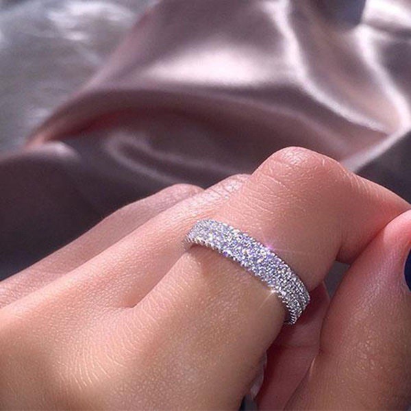 Three layer diamond on sale ring