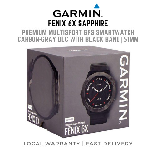 Garmin fenix 6x sapphire best sale carbon gray black band