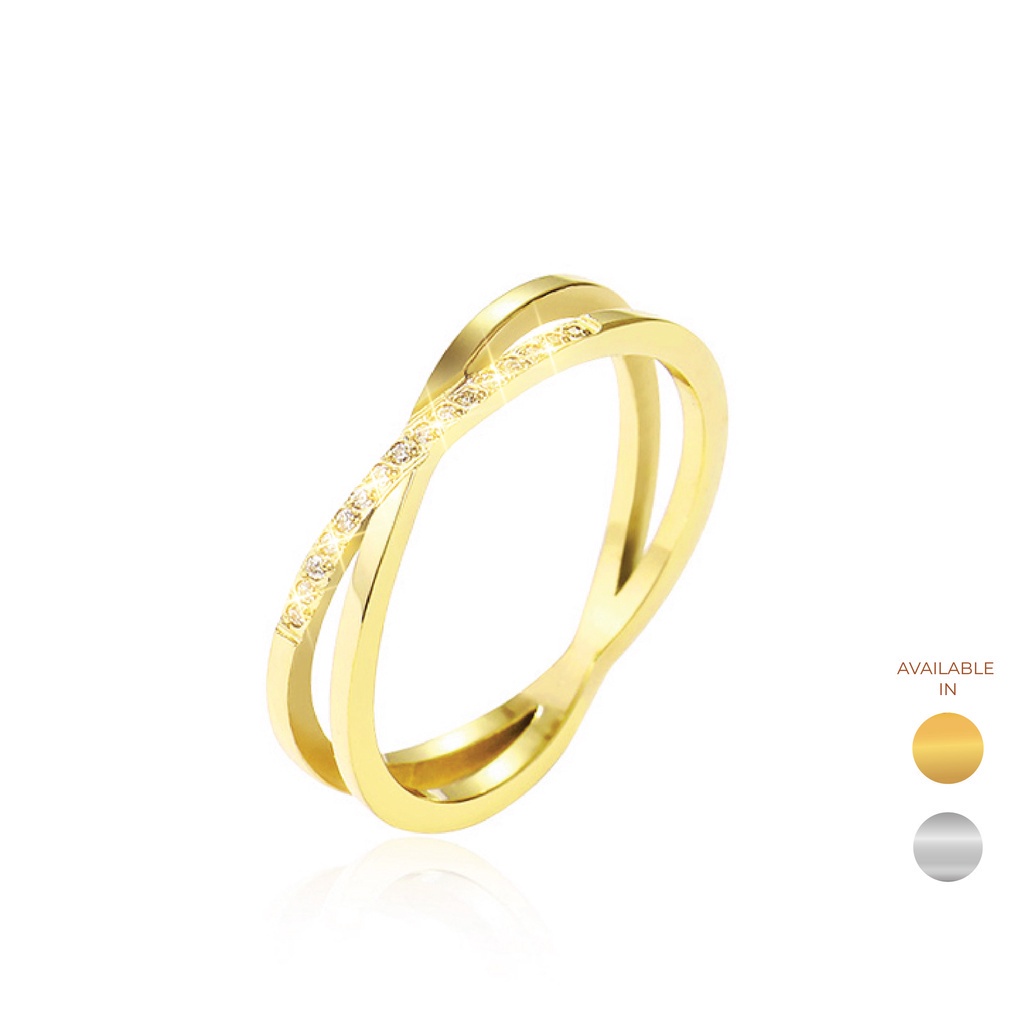 Gold and silver hot sale entwined ring