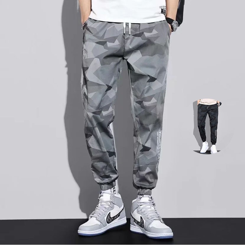 Mens grey camo on sale pants