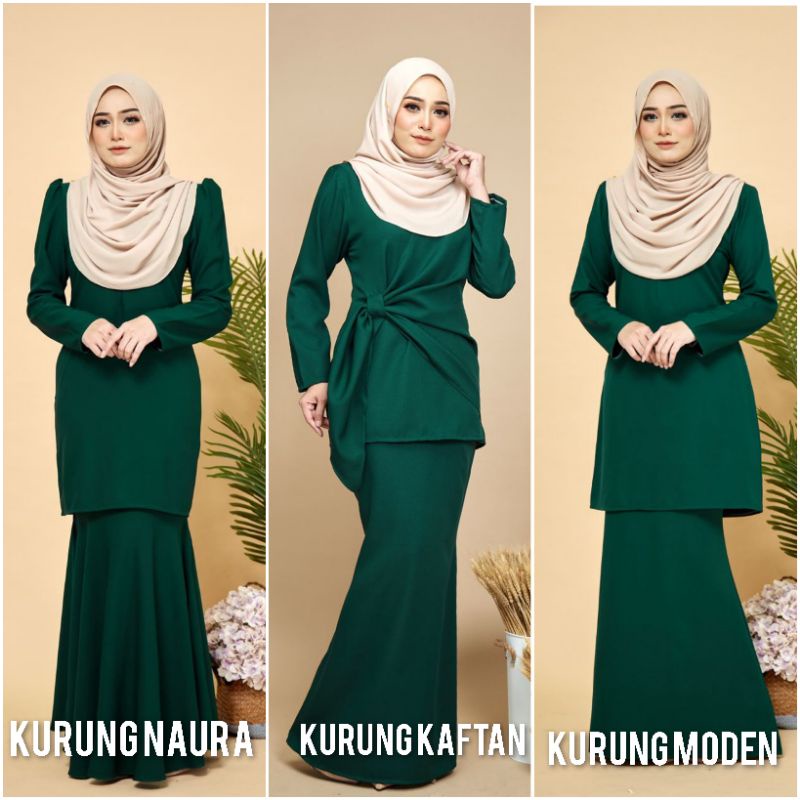 Baju kurung moden emerald hot sale green