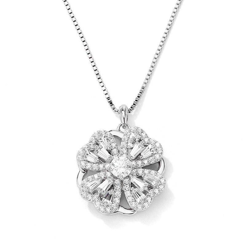 White gold hot sale drop necklace