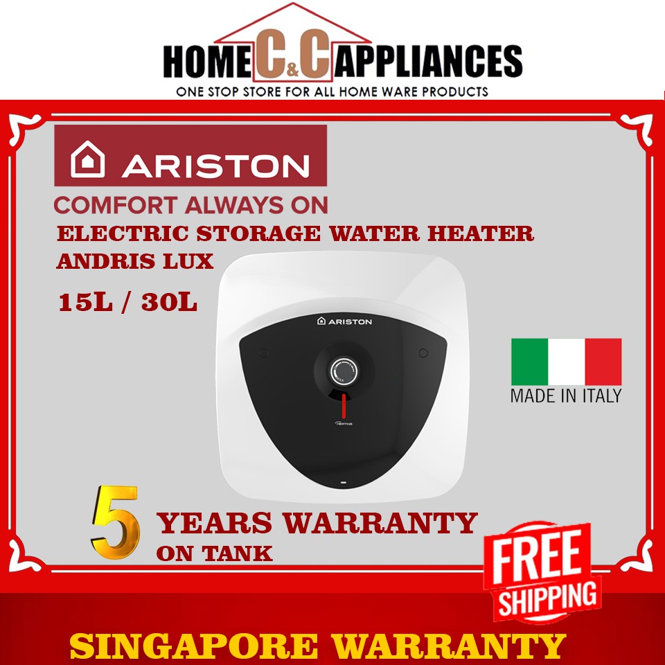 Ariston water heater Andris Lux storage heater Lux 15 / Lux 30 | made in  italy | Singapore warranty | | Shopee Singapore
