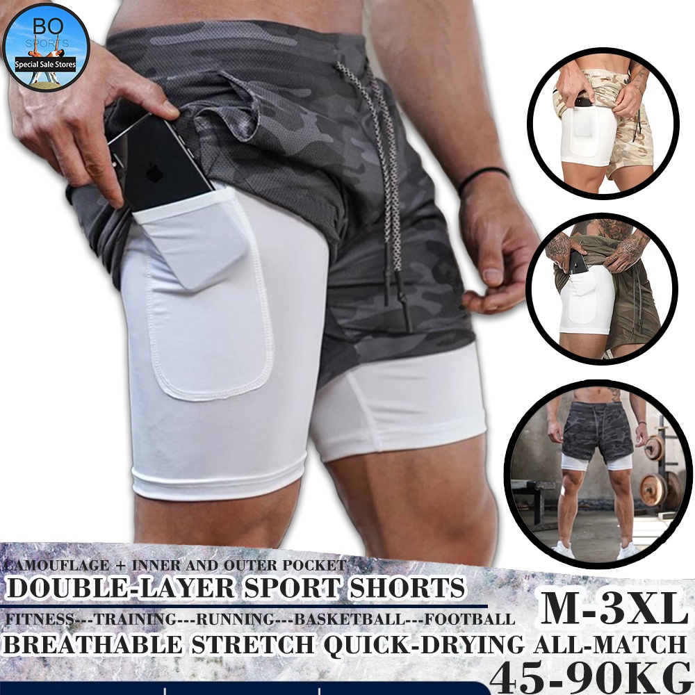 Double layered sports on sale shorts