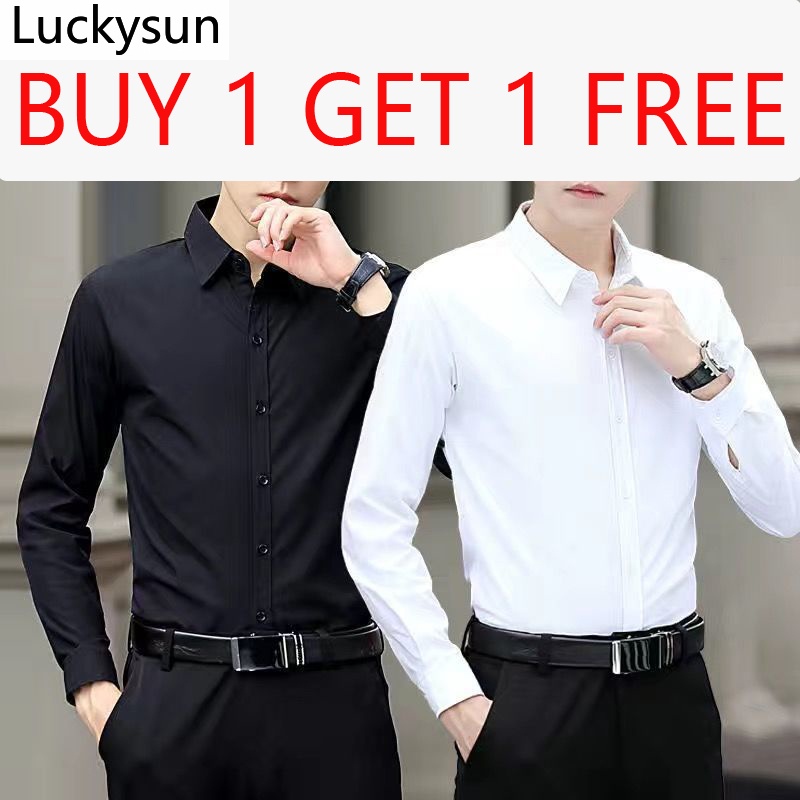 slim black button up