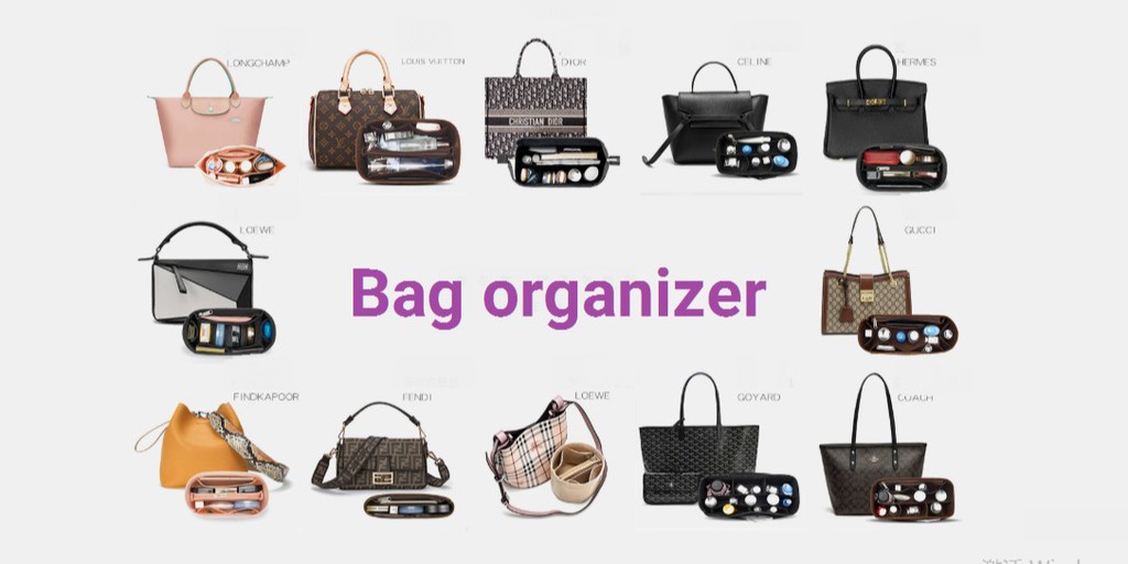 WALUTZ#(Ready Stock)Bag Insert Organiser Fit For onthego PM/MM/GM Bag in Bag  Organiser/Organizer Bag Insert Bag Liner Bag Shaper Inner Bag Purse  Organiser Handbag Organiser Compartment Bag