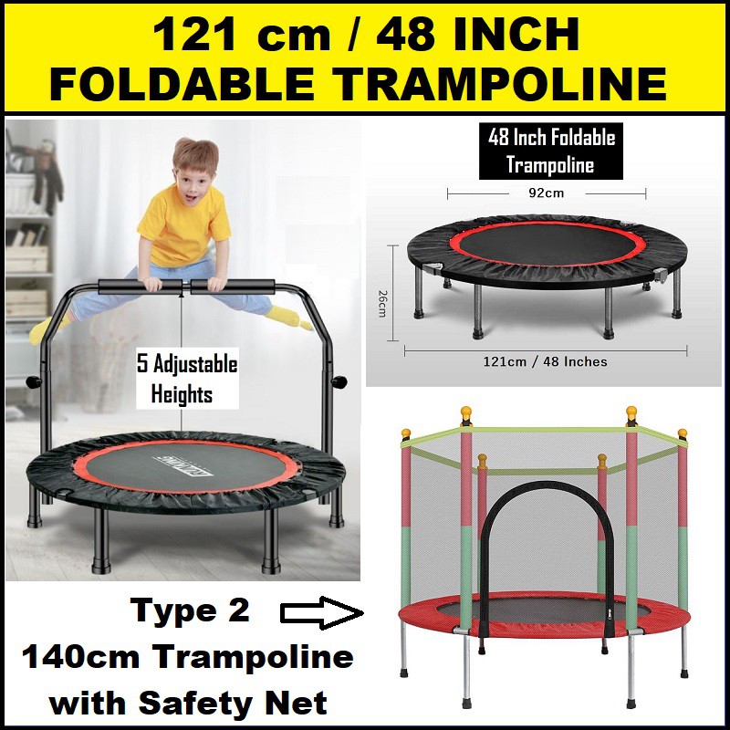 48 Inch 121cm Foldable Trampoline 55 Inch 140cm Home