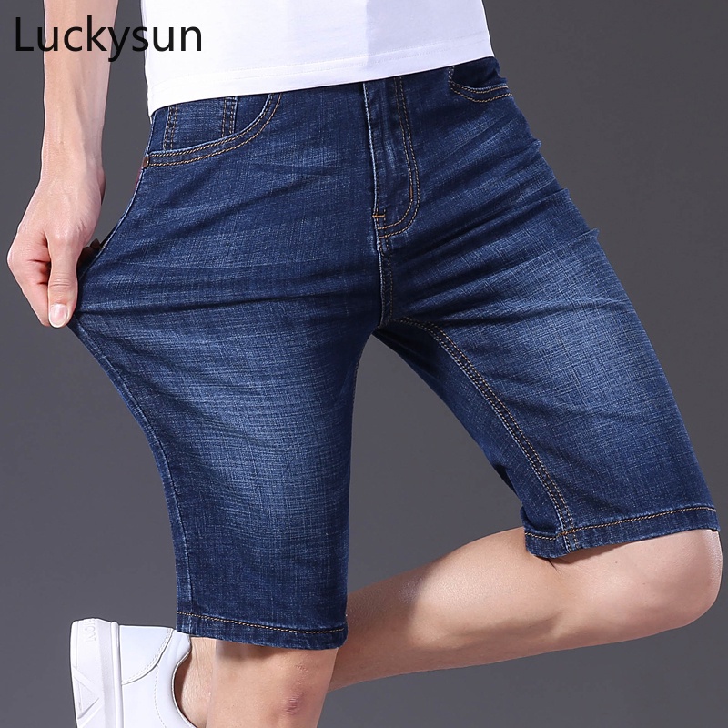 Mens knee length jean on sale shorts