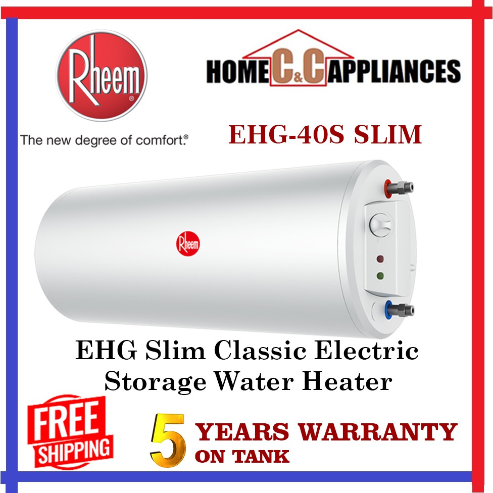 Rheem water heater EHG-40S Slim Electric storage heater | 40L | 5 years  warranty on tank | Free Delivery | | Shopee Singapore